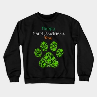 Happy Saint Pawtrick's Day Pawprint Crewneck Sweatshirt